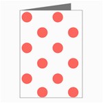 Polka Dots - Pastel Red on White Greeting Cards (Pkg of 8)