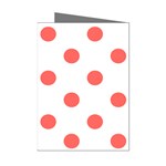Polka Dots - Pastel Red on White Mini Greeting Cards (Pkg of 8)