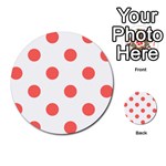 Polka Dots - Pastel Red on White Multi-purpose Cards (Round)