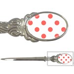 Polka Dots - Pastel Red on White Letter Opener