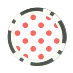 Polka Dots - Pastel Red on White Poker Chip Card Guard (10 pack)
