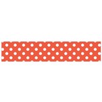 Polka Dots - White on Tomato Red Flano Scarf (Small)