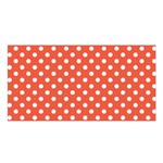 Polka Dots - White on Tomato Red Satin Shawl