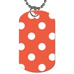 Polka Dots - White on Tomato Red Dog Tag (Two Sides)