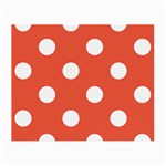 Polka Dots - White on Tomato Red Small Glasses Cloth (2 Sides)