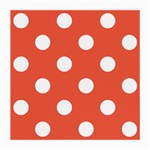 Polka Dots - White on Tomato Red Medium Glasses Cloth (2 Sides)