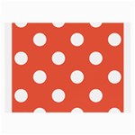 Polka Dots - White on Tomato Red Large Glasses Cloth