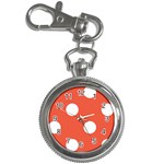 Polka Dots - White on Tomato Red Key Chain Watch