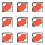 Polka Dots - White on Tomato Red Mega Link Italian Charm (9 pack)