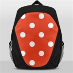 Polka Dots - White on Tomato Red Backpack Bag