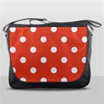 Polka Dots - White on Tomato Red Messenger Bag