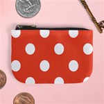 Polka Dots - White on Tomato Red Mini Coin Purse