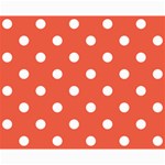 Polka Dots - White on Tomato Red Collage 8  x 10 
