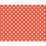 Polka Dots - White on Tomato Red Collage 11  x 14 