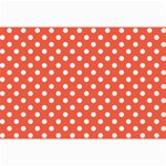 Polka Dots - White on Tomato Red Collage 12  x 18 