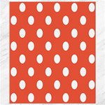 Polka Dots - White on Tomato Red Canvas 8  x 10 