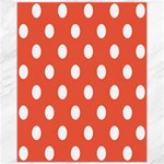 Polka Dots - White on Tomato Red Canvas 11  x 14 