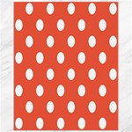 Polka Dots - White on Tomato Red Canvas 11  x 14 