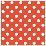 Polka Dots - White on Tomato Red Canvas 12  x 12 