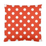 Polka Dots - White on Tomato Red Standard Cushion Case (One Side)