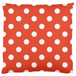Polka Dots - White on Tomato Red Large Cushion Case (One Side)