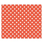 Polka Dots - White on Tomato Red Double Sided Flano Blanket (Small)