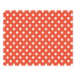 Polka Dots - White on Tomato Red Double Sided Flano Blanket (Large)