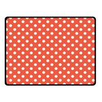 Polka Dots - White on Tomato Red Double Sided Fleece Blanket (Small) (Two Sides)