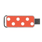Polka Dots - White on Tomato Red Portable USB Flash (Two Sides)