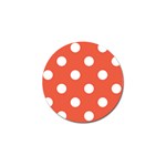 Polka Dots - White on Tomato Red Golf Ball Marker (4 pack)