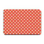 Polka Dots - White on Tomato Red Small Doormat