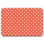 Polka Dots - White on Tomato Red Large Doormat