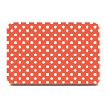 Polka Dots - White on Tomato Red Plate Mat