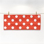 Polka Dots - White on Tomato Red Hand Towel