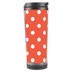 Polka Dots - White on Tomato Red Travel Tumbler