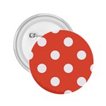 Polka Dots - White on Tomato Red 2.25  Button