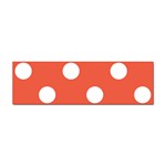 Polka Dots - White on Tomato Red Sticker Bumper (100 pack)