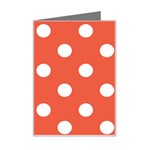 Polka Dots - White on Tomato Red Mini Greeting Card