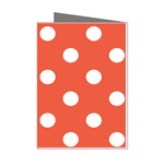 Polka Dots - White on Tomato Red Mini Greeting Cards (Pkg of 8)