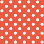 Polka Dots - White on Tomato Red ScrapBook Page 8  x 8 