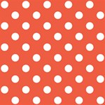 Polka Dots - White on Tomato Red ScrapBook Page 12  x 12 