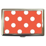 Polka Dots - White on Tomato Red Cigarette Money Case
