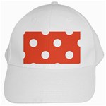 Polka Dots - White on Tomato Red White Cap