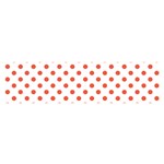Polka Dots - Tomato Red on White Satin Scarf (Oblong)