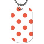Polka Dots - Tomato Red on White Dog Tag (One Side)