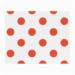 Polka Dots - Tomato Red on White Small Glasses Cloth