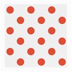 Polka Dots - Tomato Red on White Medium Glasses Cloth
