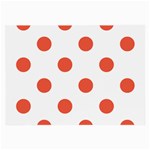 Polka Dots - Tomato Red on White Large Glasses Cloth