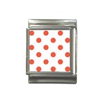 Polka Dots - Tomato Red on White Italian Charm (13mm)