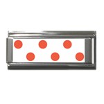 Polka Dots - Tomato Red on White Superlink Italian Charm (9mm)